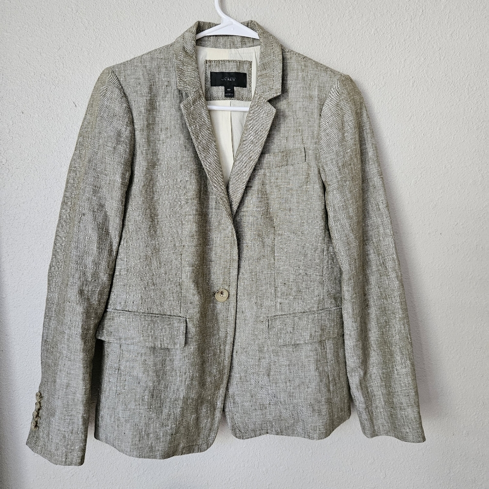 J. Crew Women 100% Linen Blazer Size 8P